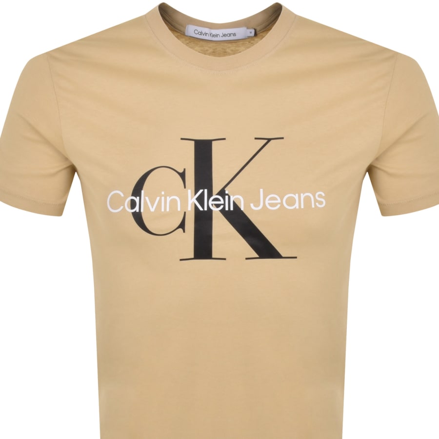 Calvin Klein Jeans Monogram Logo T Shirt Khaki